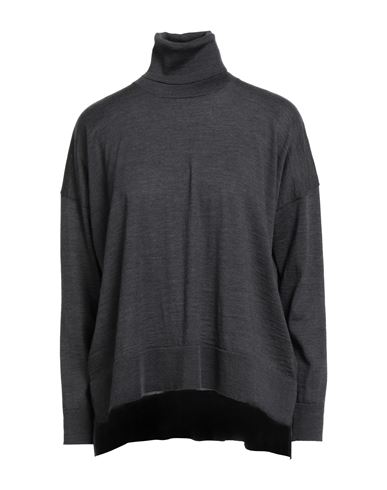 Woman Turtleneck Charcoal Size XS Merino Wool
