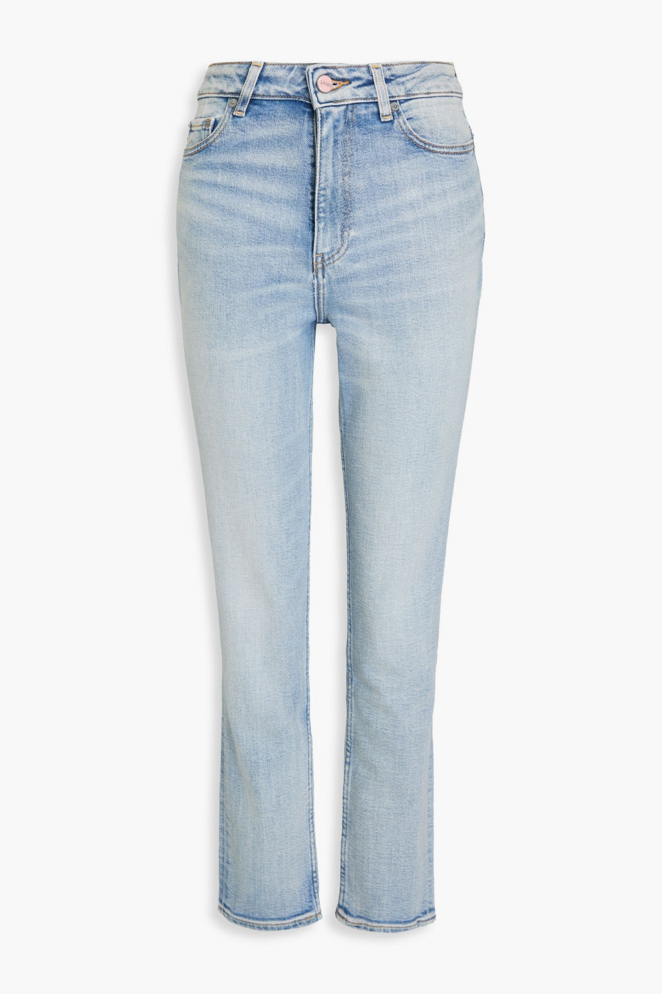 Faded high-rise slim-leg jeans - Blue - 27W/ 34L