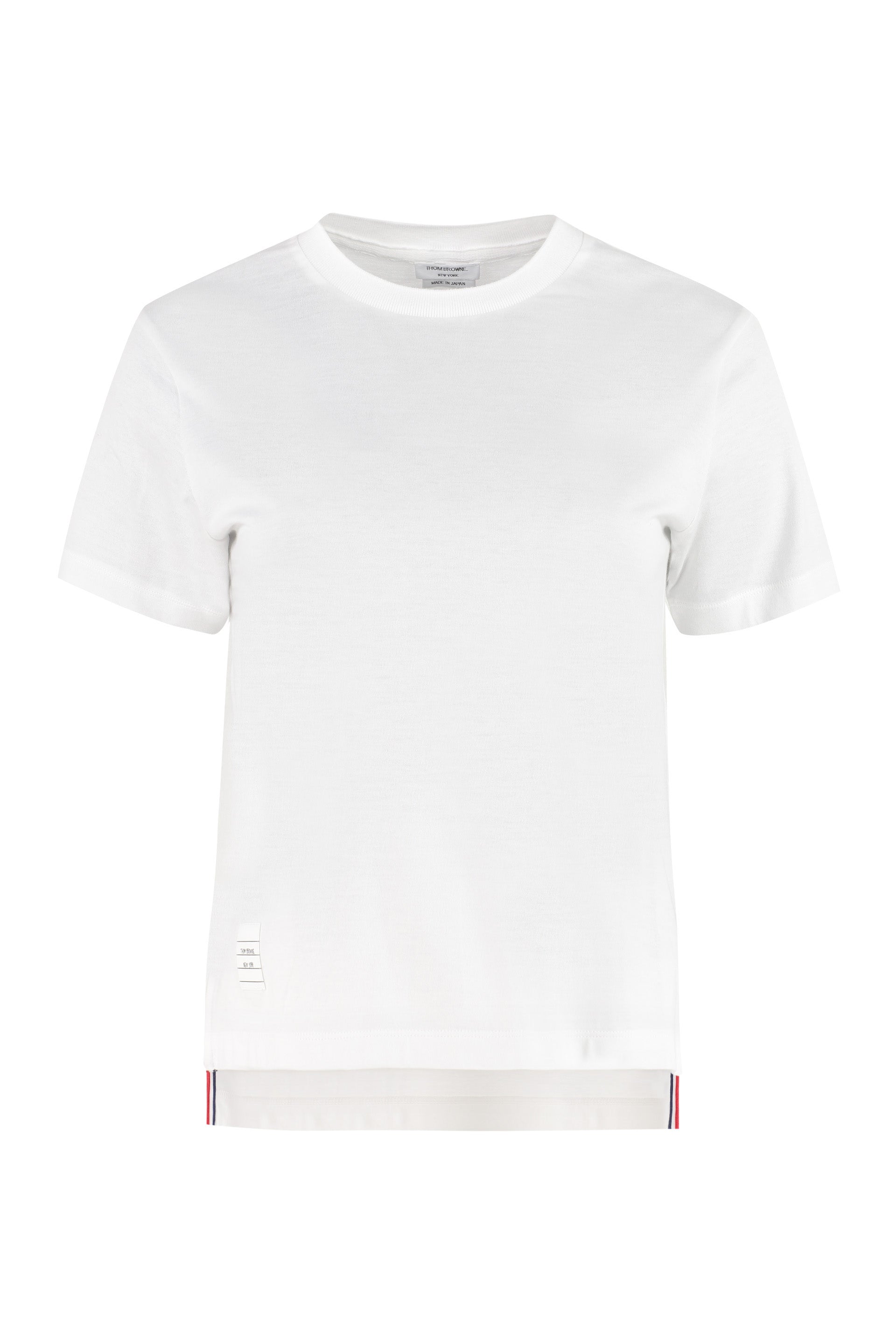 -Inspired Asymmetric Hem Cotton Crew-Neck T-Shirt for Women
