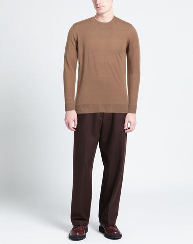 Alpha Studio Man Sweater Camel Size 40 Linen, Cotton