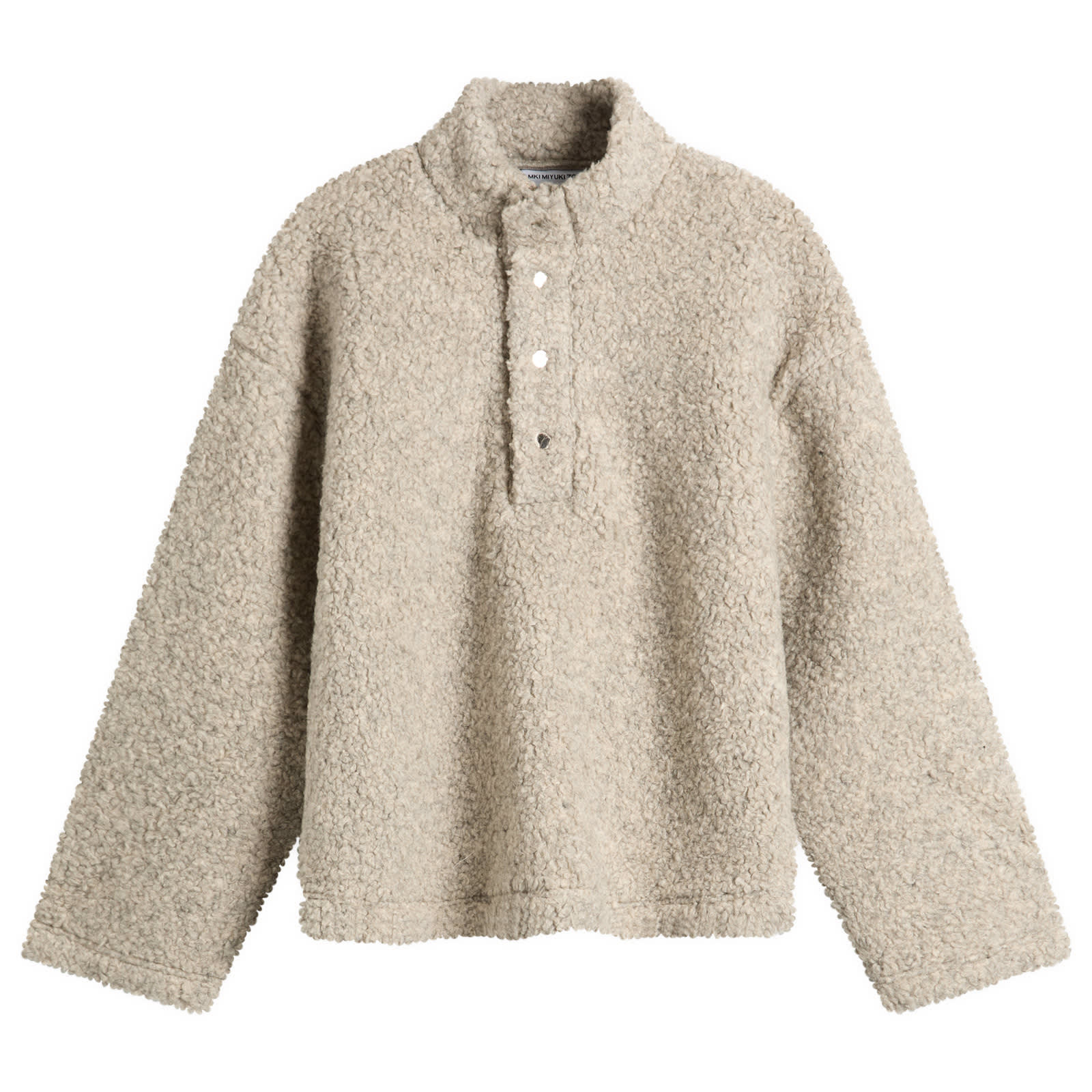Men's Wool Fleece Quarter Button Up Oatmeal