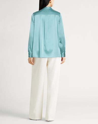 Woman Shirt Turquoise Size S Silk, Elastane