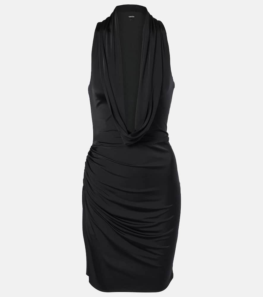 Draped jersey minidress