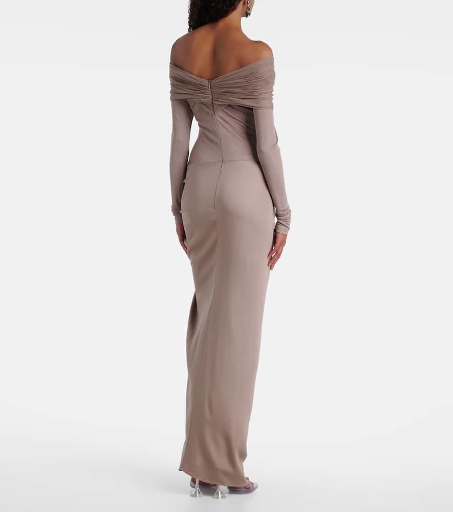 Sonora off-shoulder jersey gown