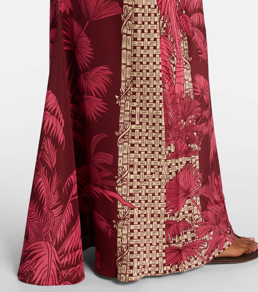 Printed silk slip dress