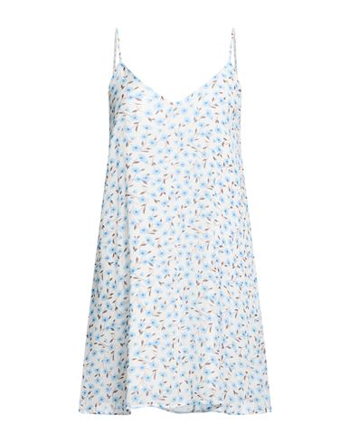 Woman Mini dress Sky blue Size S Viscose, Cotton, Silk