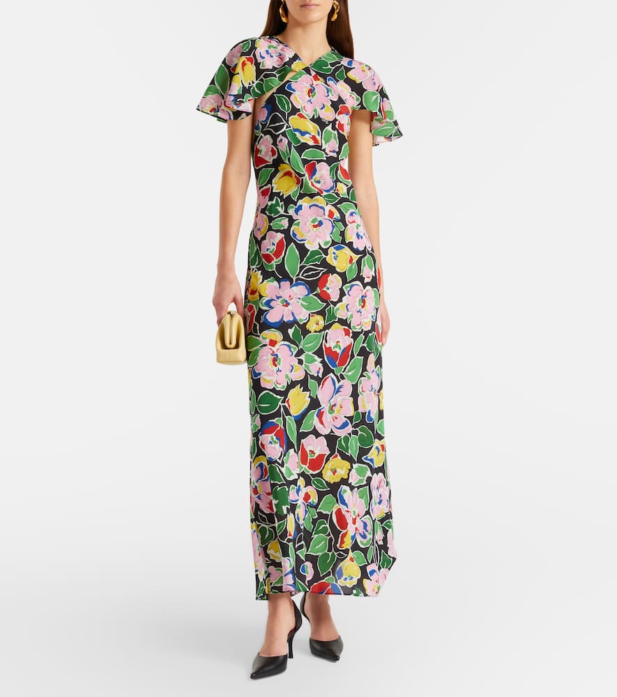 Jeannie floral silk maxi dress