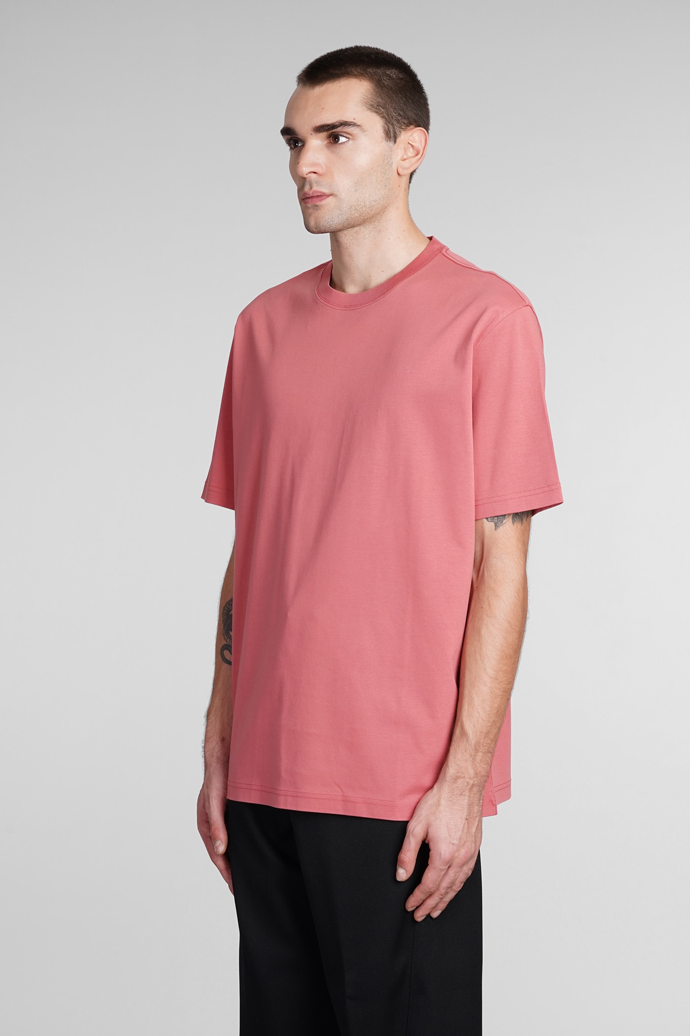 T-shirt In Rose-pink Cotton