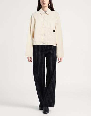 Woman Jacket Cream Size M Cotton