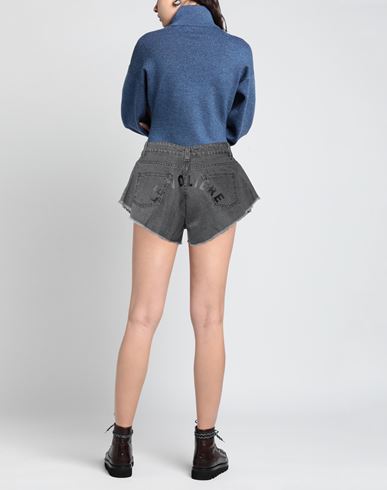 Le Volière Woman Denim shorts Charcoal Size XS Cotton