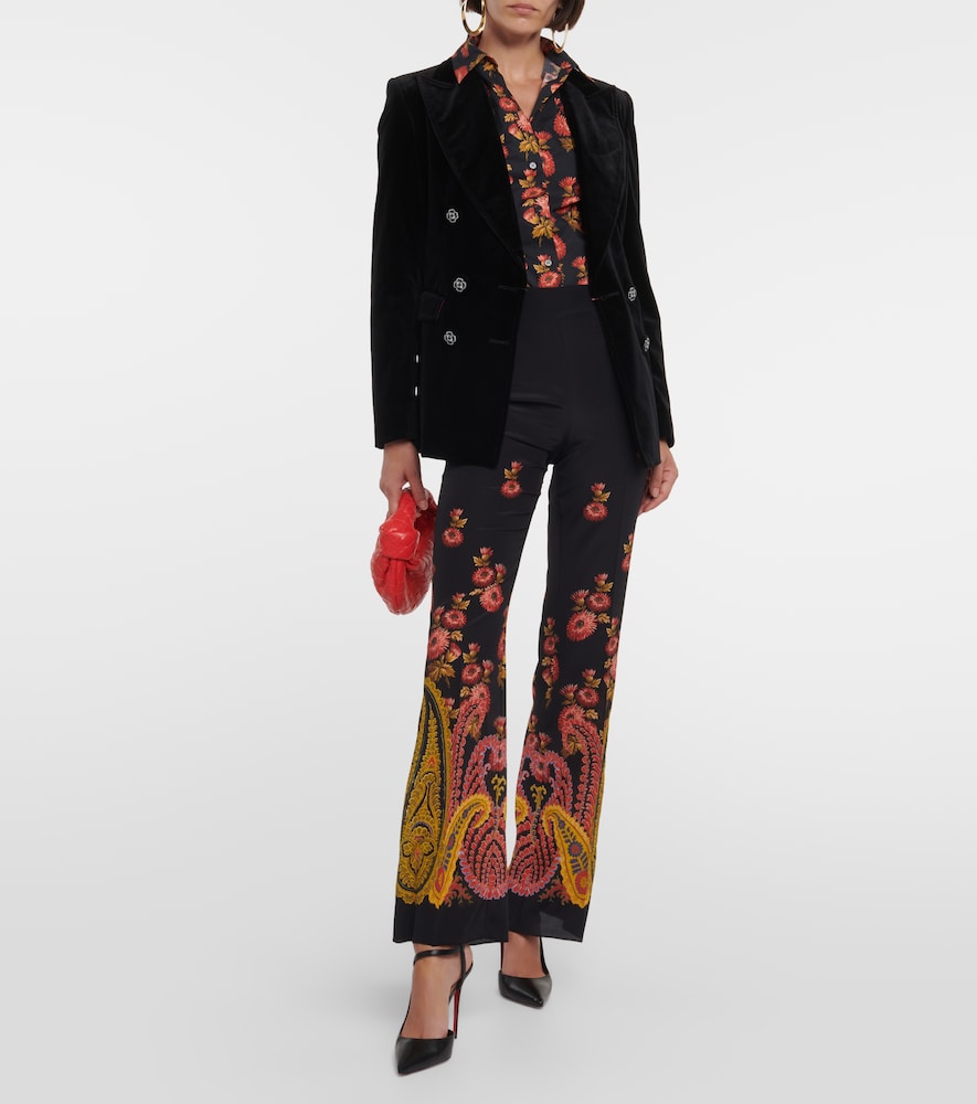 Floral cotton-blend shirt