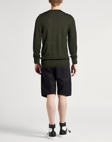 Man Sweater Military green Size 34 Merino Wool