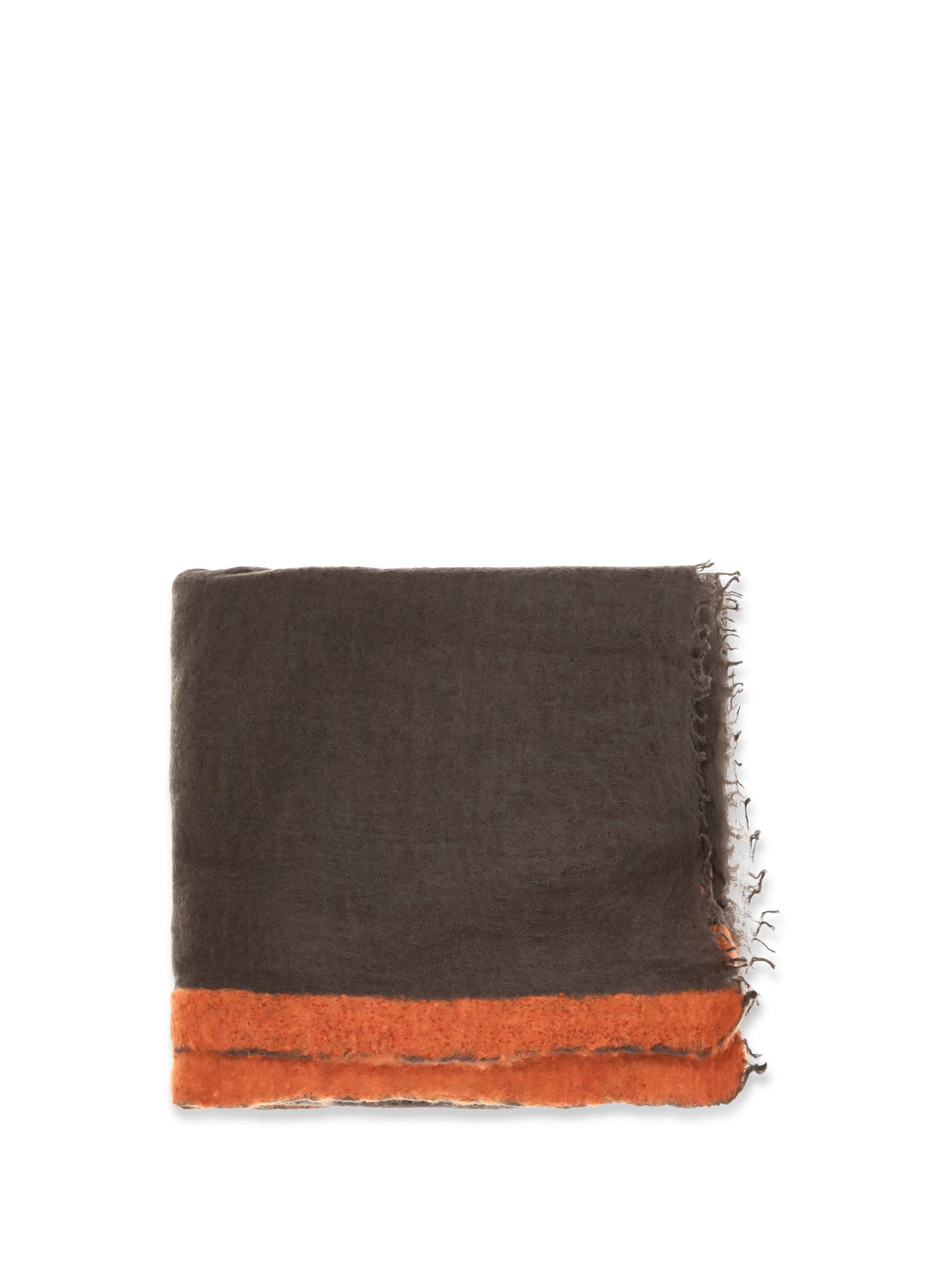 Semi-Felted Cashmere Scarf — Brown