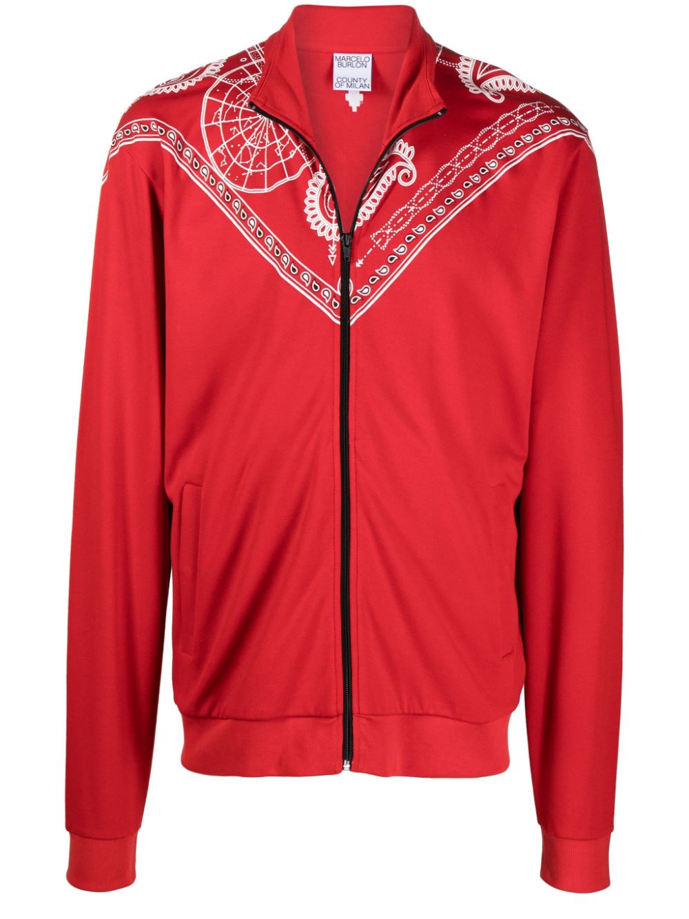 Bandana-print track jacket - Red