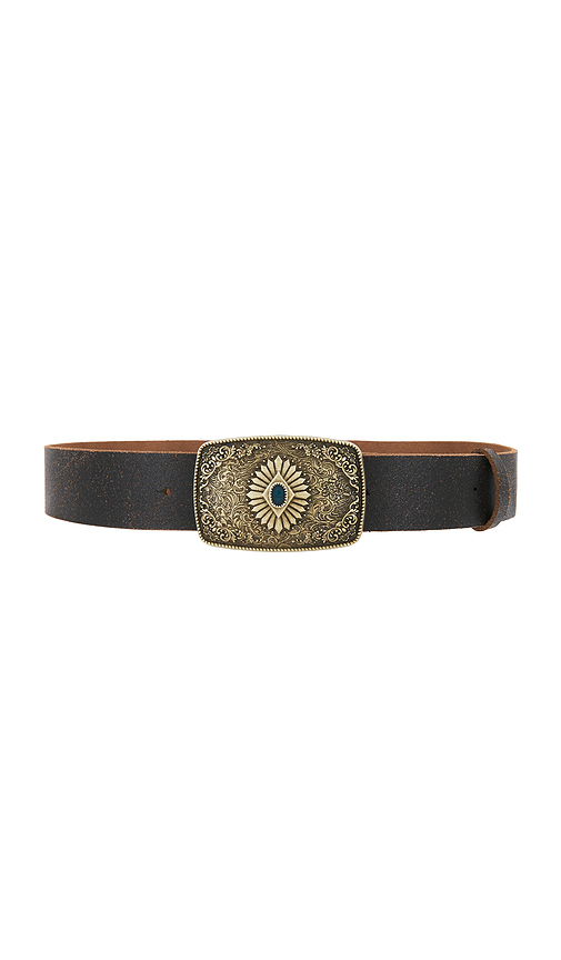 LAMARQUE Metal Buckle Leather Belt in Brown. M. Also in L