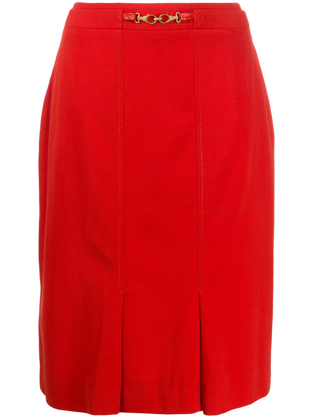 Hook detail straight skirt - Black
