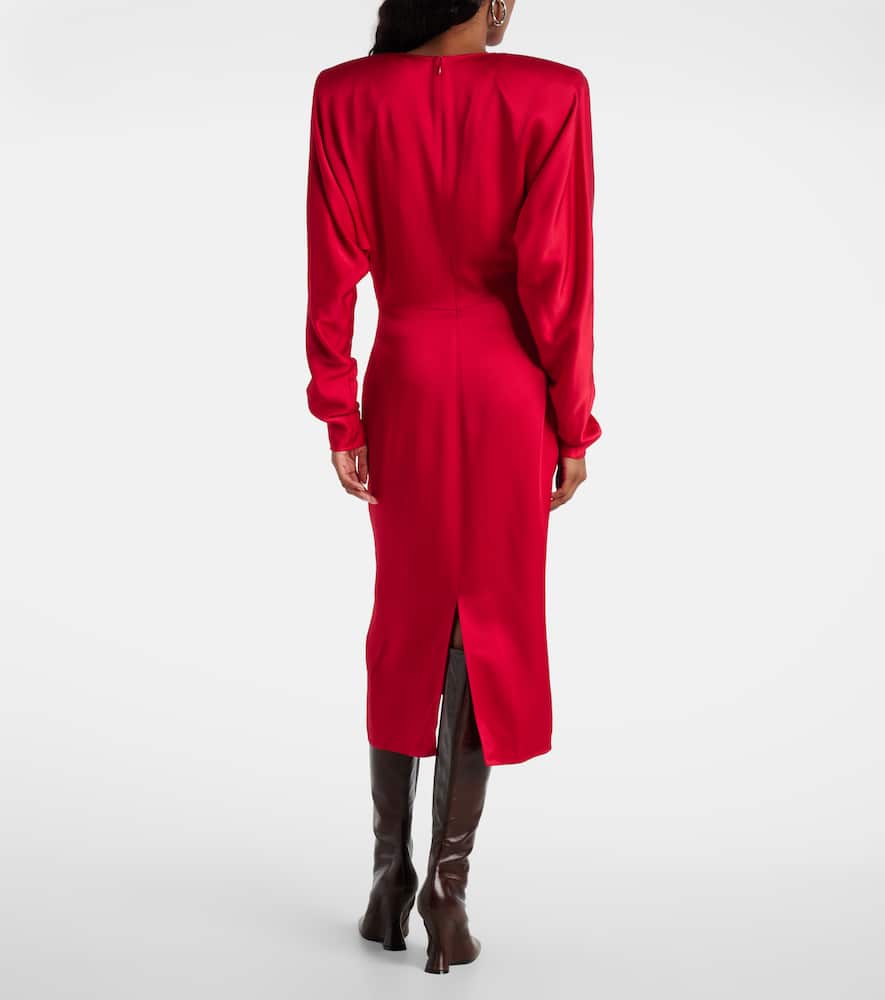 Twist satin midi dress