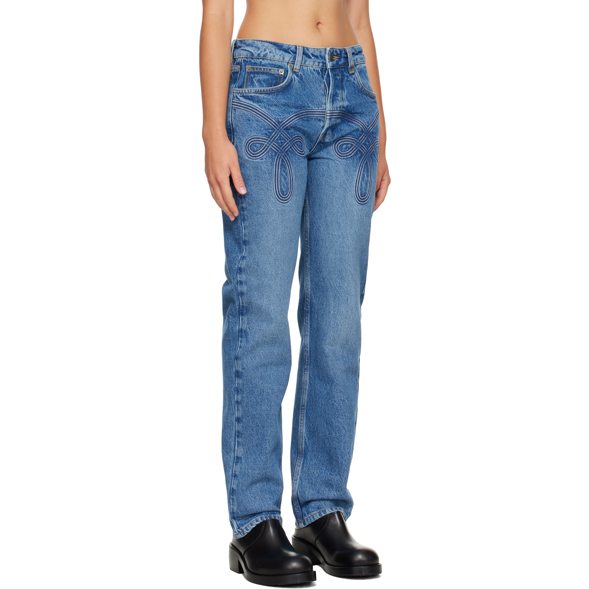 Blue Braided Jeans