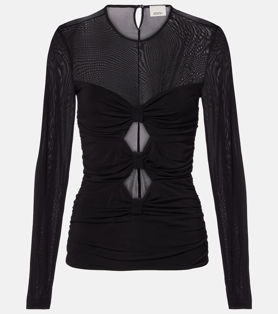 Gladice cutout gathered jersey top