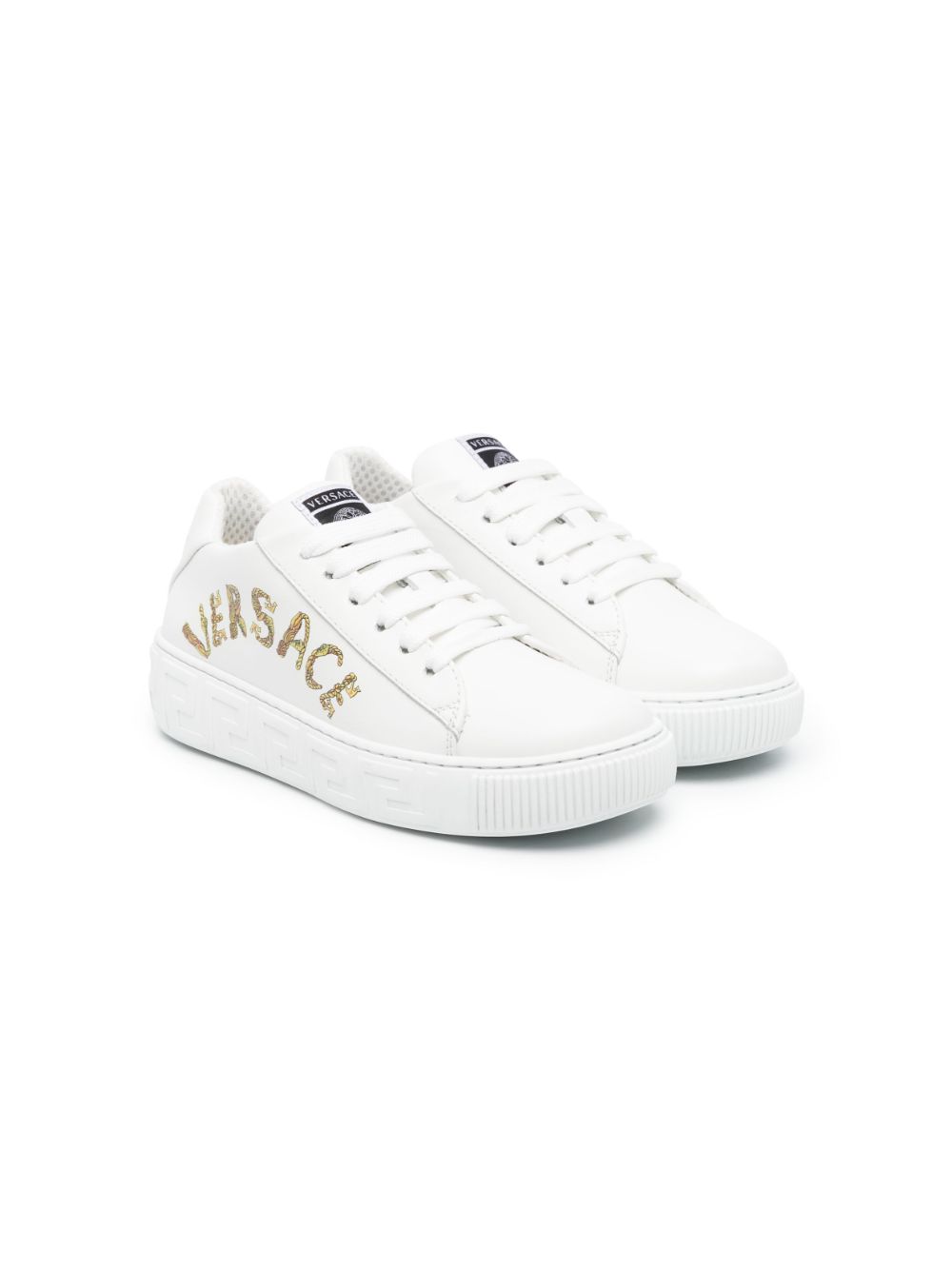 Seashell Baroque Greca leather sneakers - White