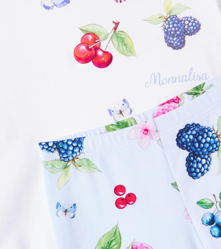 Printed cotton T-shirt and leggings set