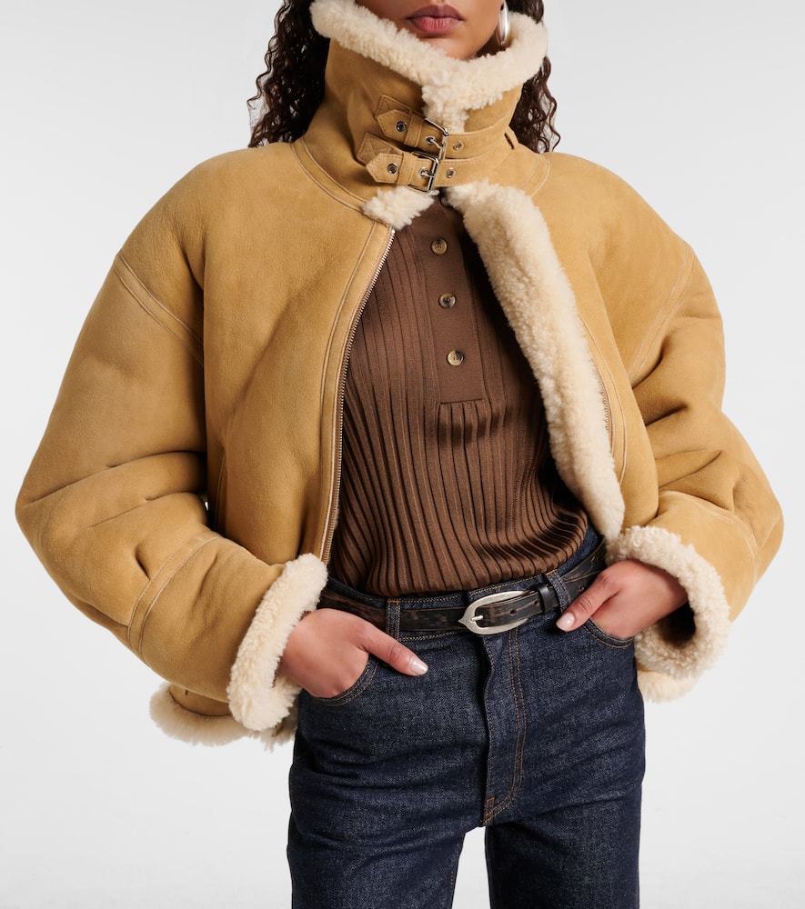 Portia shearling-lined suede jacket