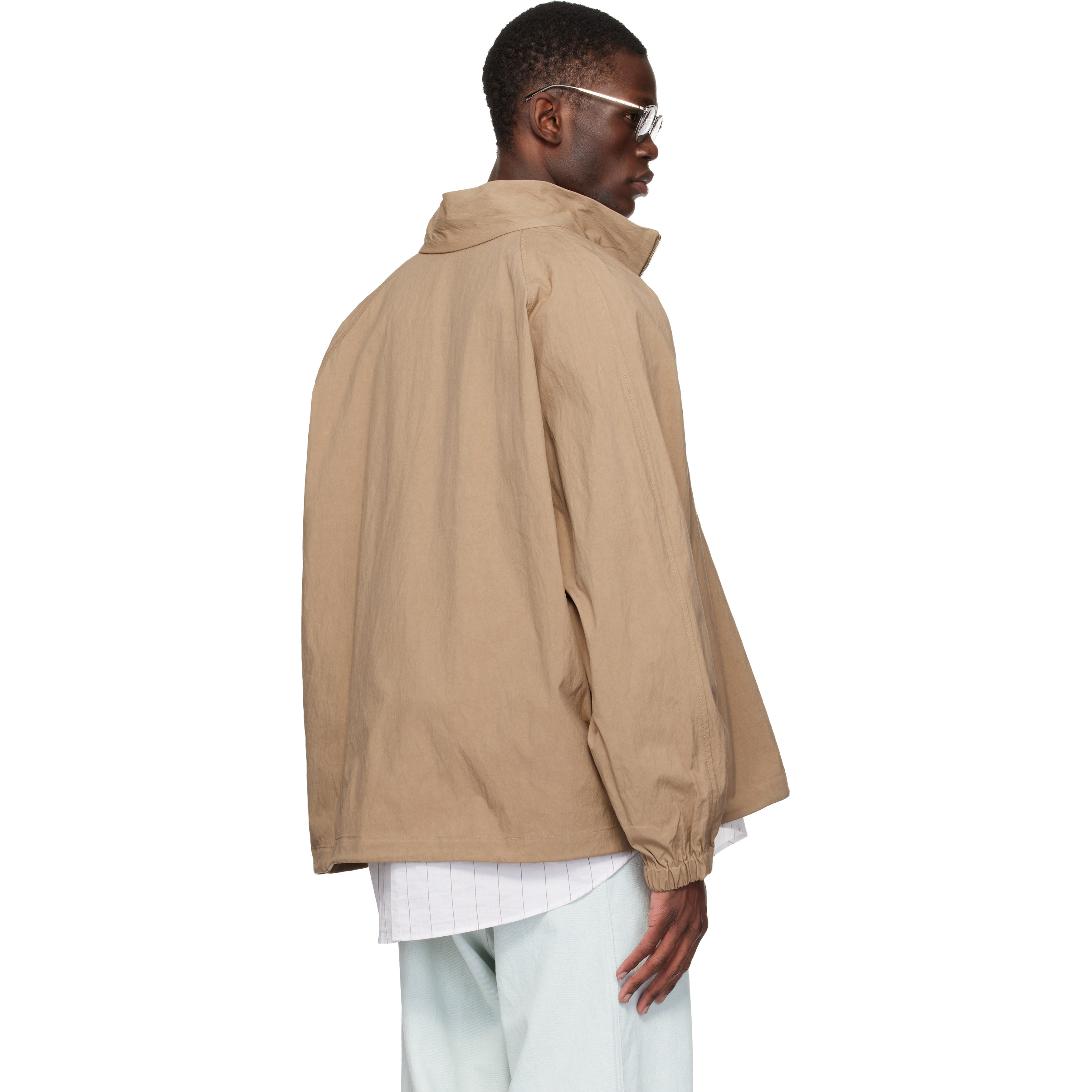 Beige Half Zip Raglan Jacket