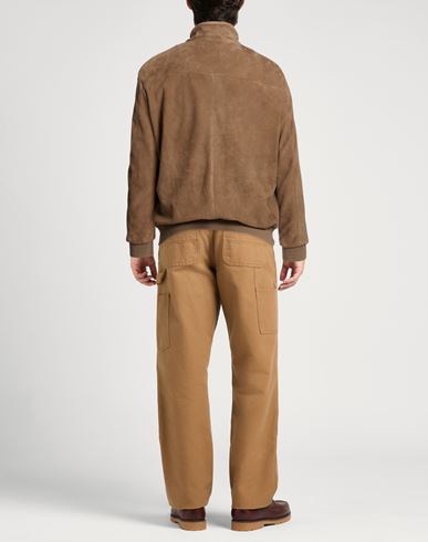 Man Jacket Taupe Size S Goat skin, Cotton, Elastane