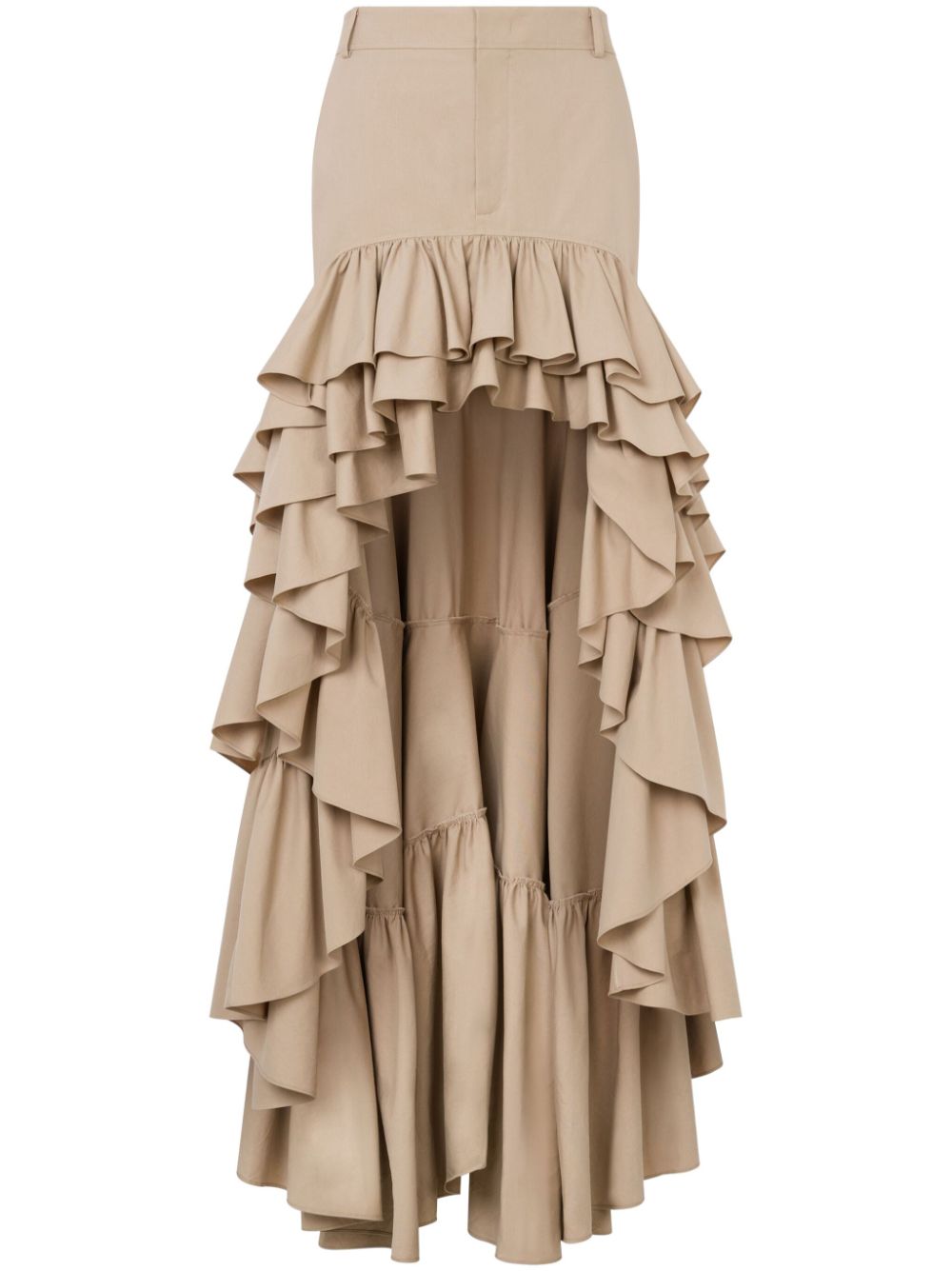 Ruffled maxi skirt - Neutrals