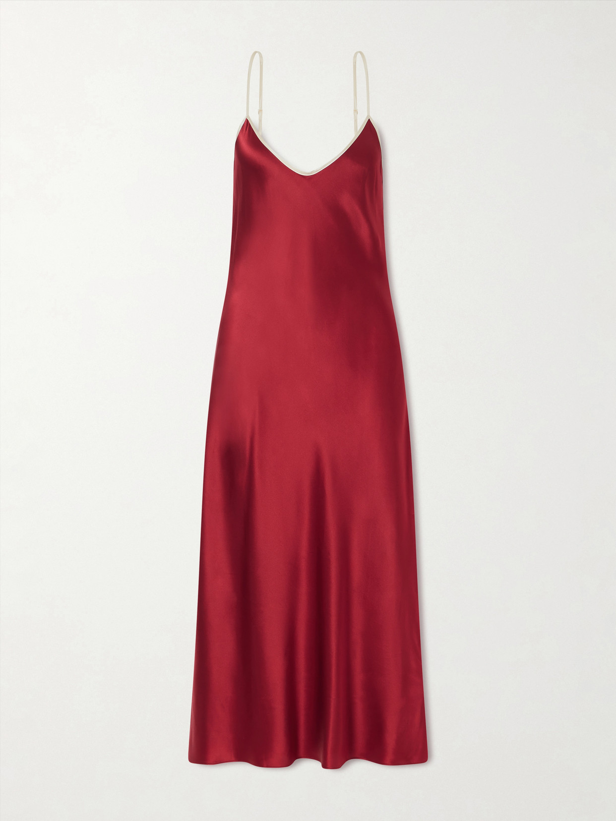 Silk-charmeuse Midi Dress - Red