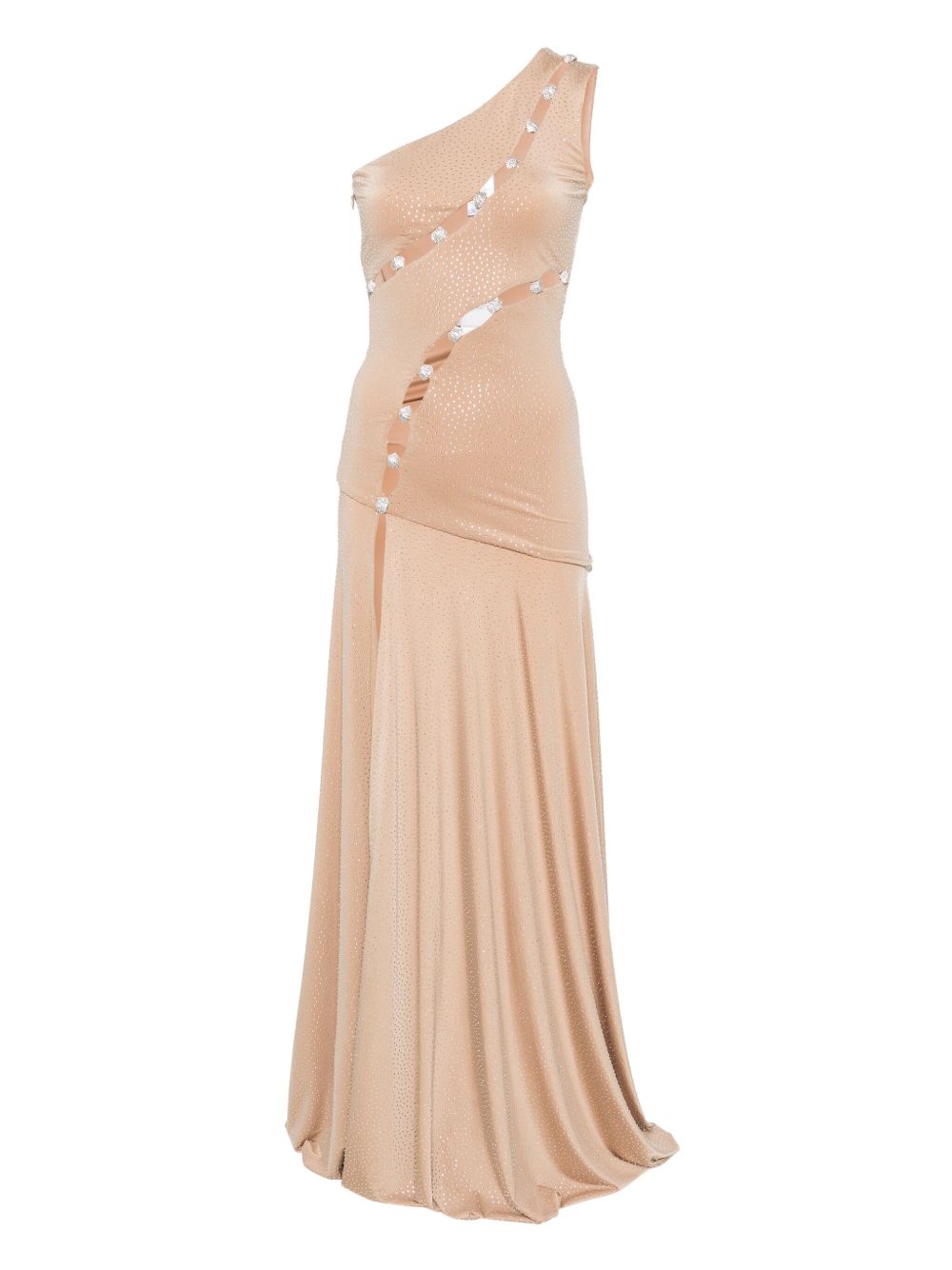 Crystal-embellished maxi dress - Neutrals