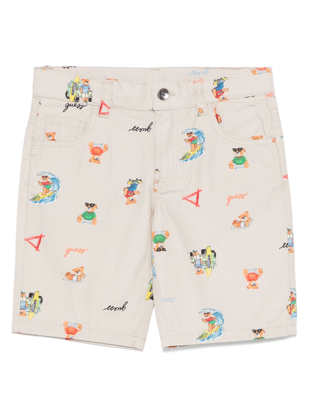 Guess kids illustration-style print shorts - Neutrals