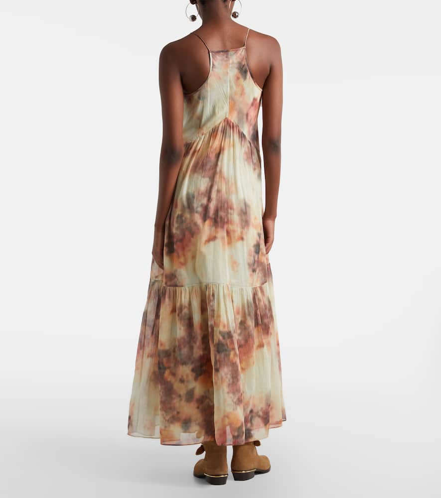 Printed cotton midi dress