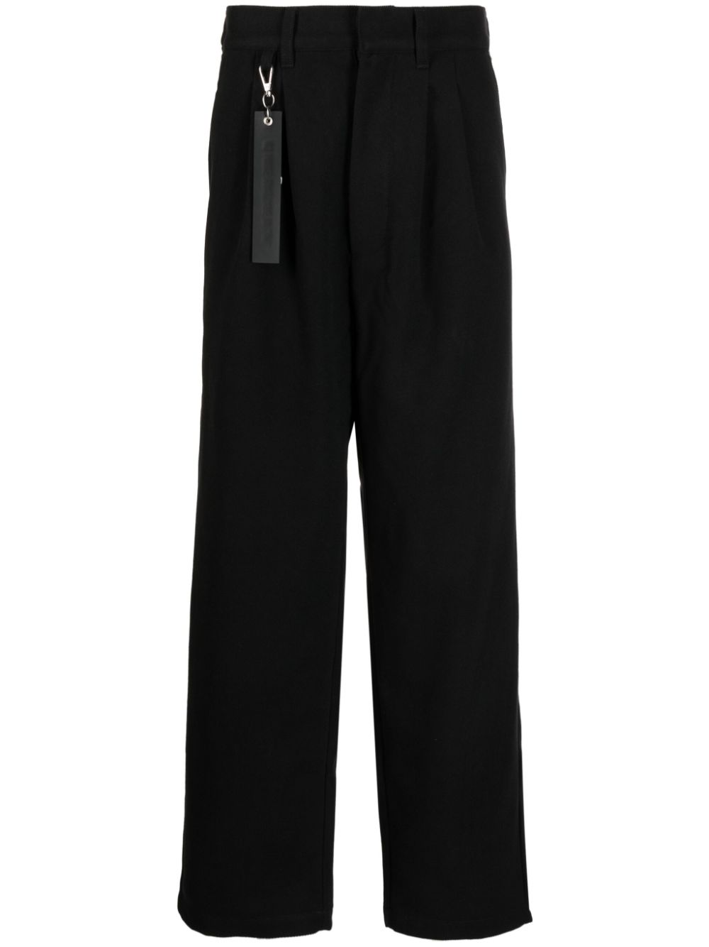 Straight-leg twill trousers - Black