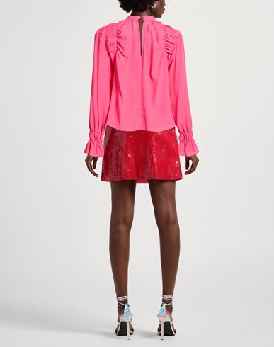 Woman Top Fuchsia Size 10 Acetate, Silk