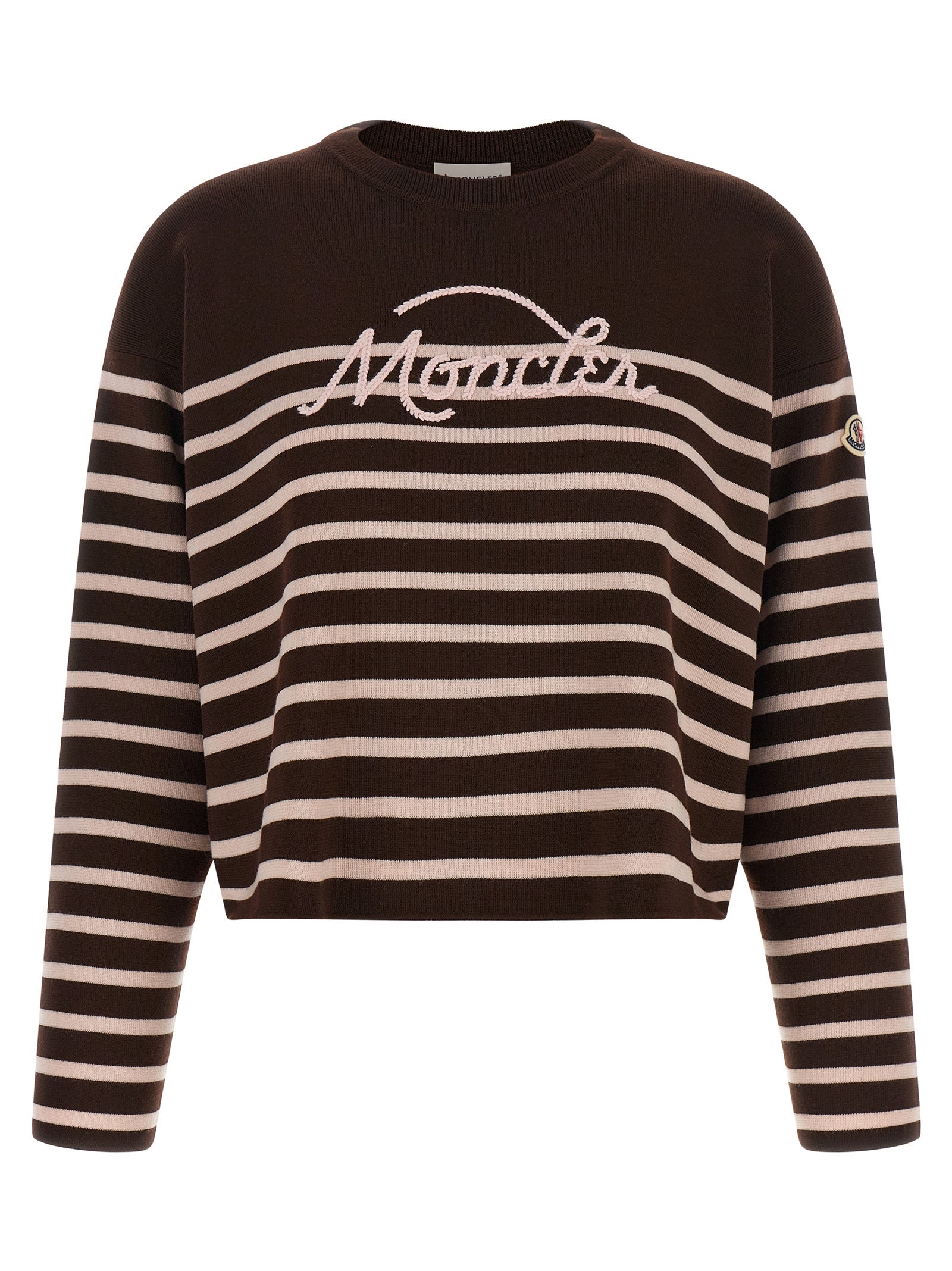Striped Virgin Wool Sweater — Brown