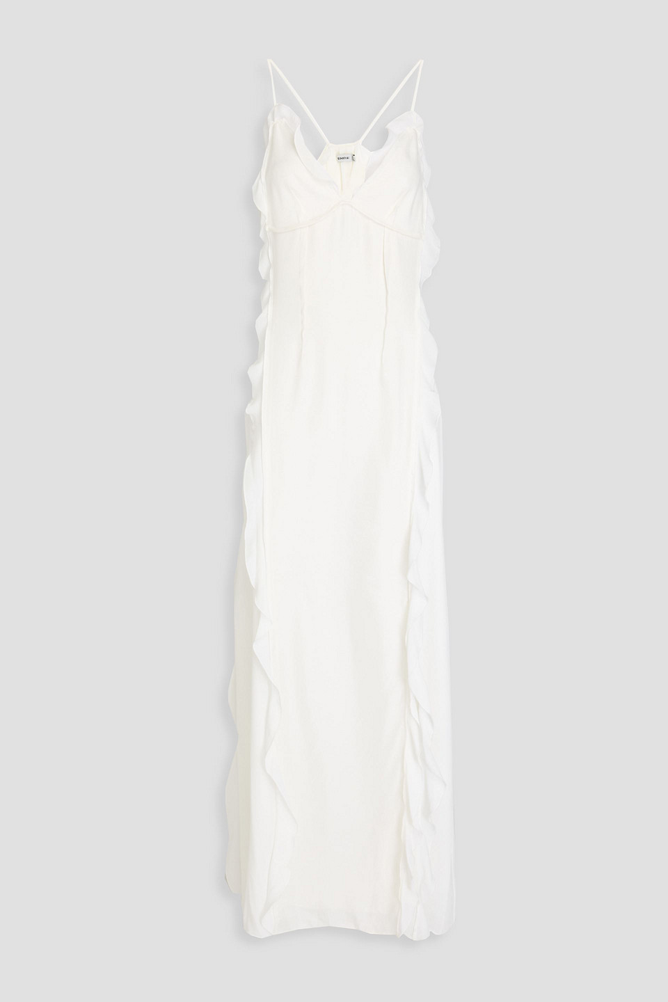 Emily ruffled cupro-blend crepe maxi dress