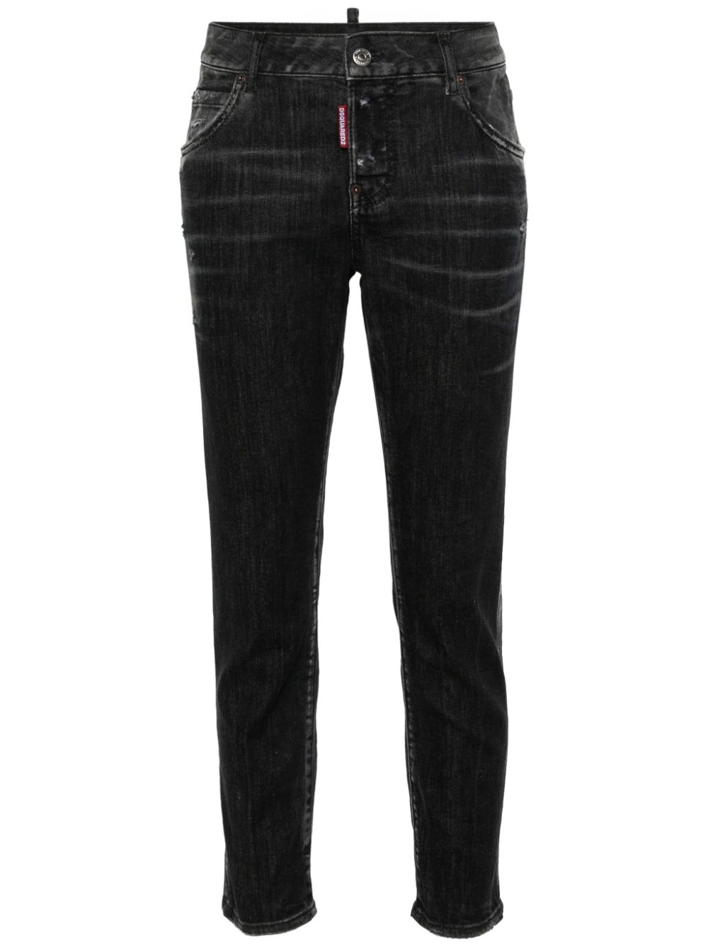 Cool Girl low-rise cropped jeans - Black