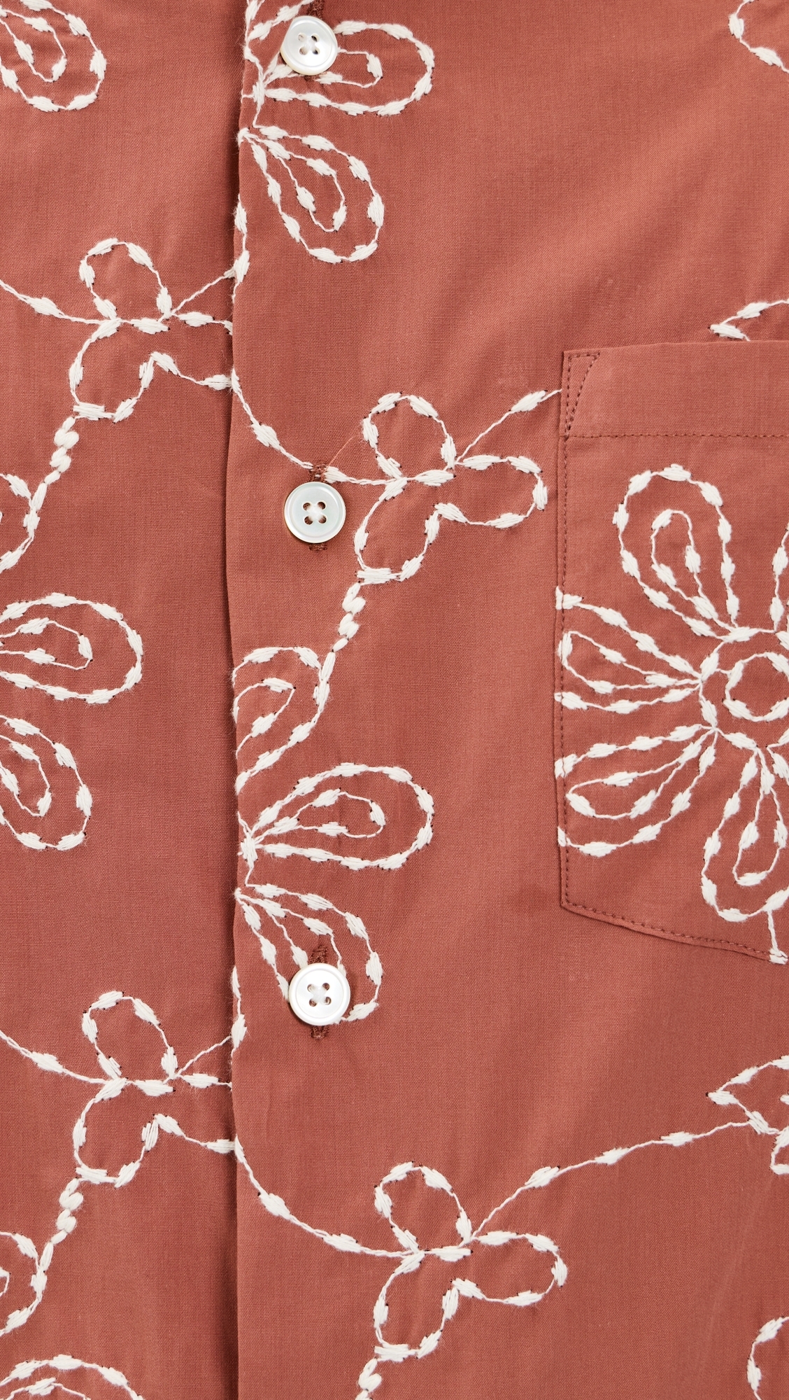 Compota Camp Shirt Terracotta/White