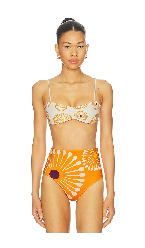 Cala de la Cruz Lilo Bikini Top in Ivory,Orange. - XS also in S, M