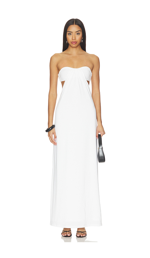 Superdown Karrie Strapless Maxi Dress in White. XL. Also in