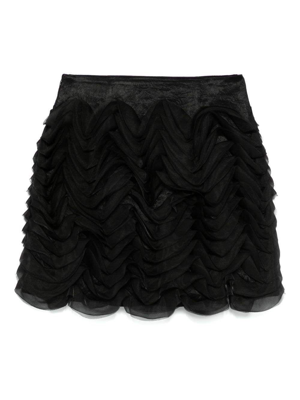 Ruffled mini skirt - Black