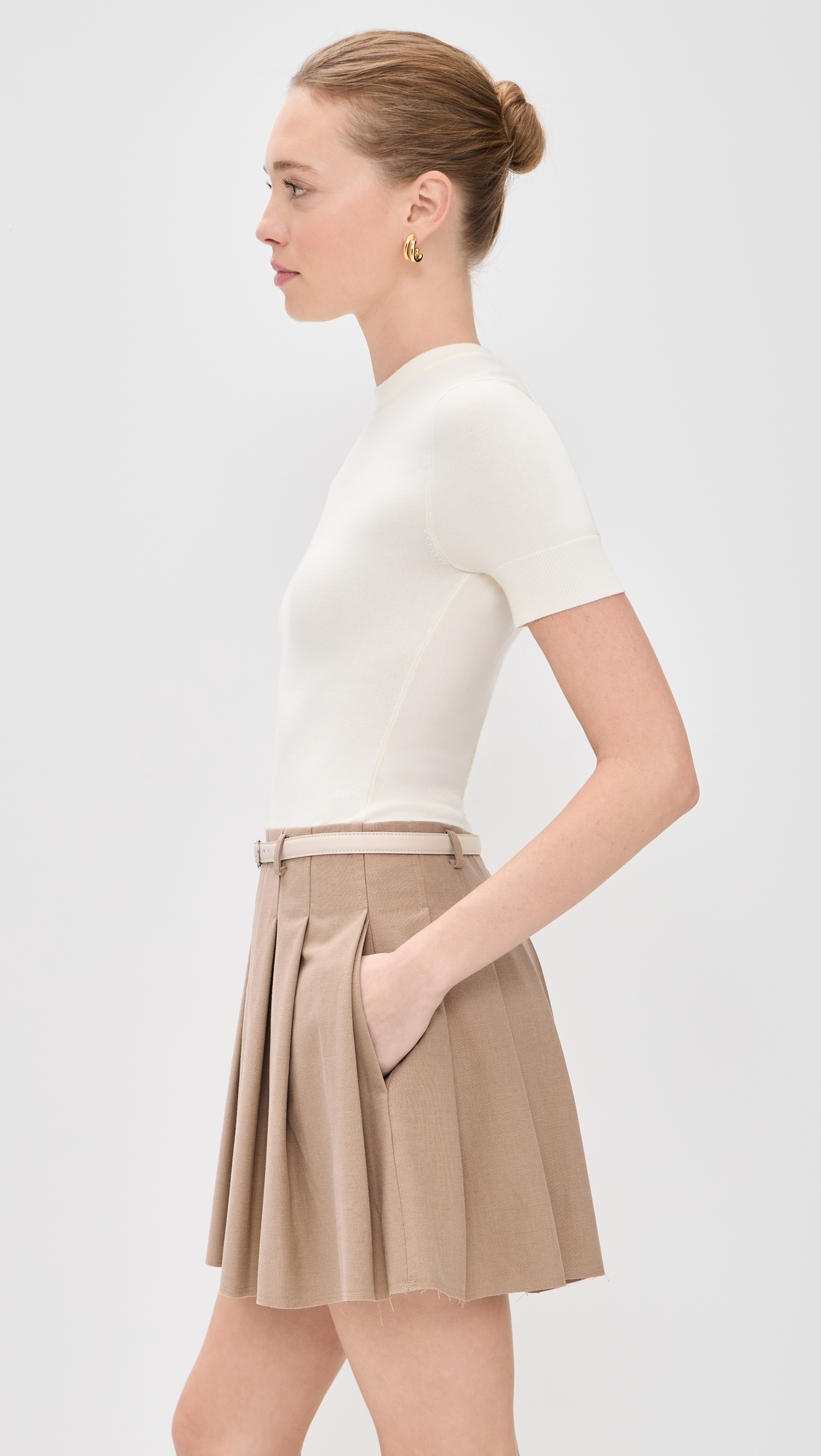 Abbie Short Sleeve Mini Dress Cream Multi