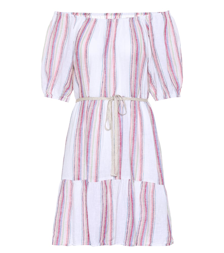 Cinthia striped linen-blend minidress