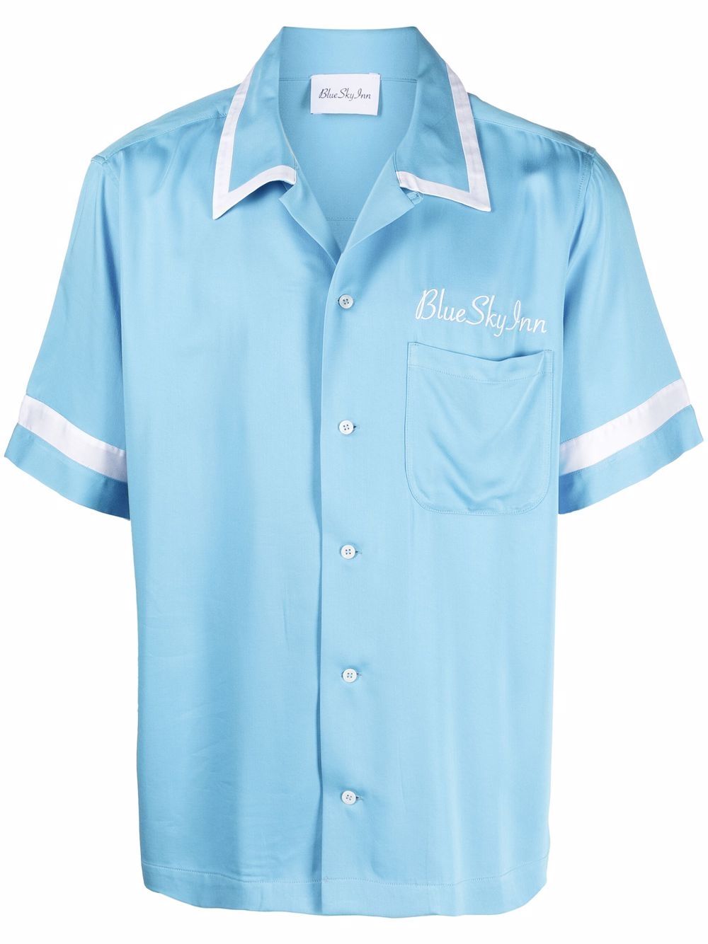 Contrast-trim embroidered logo shirt