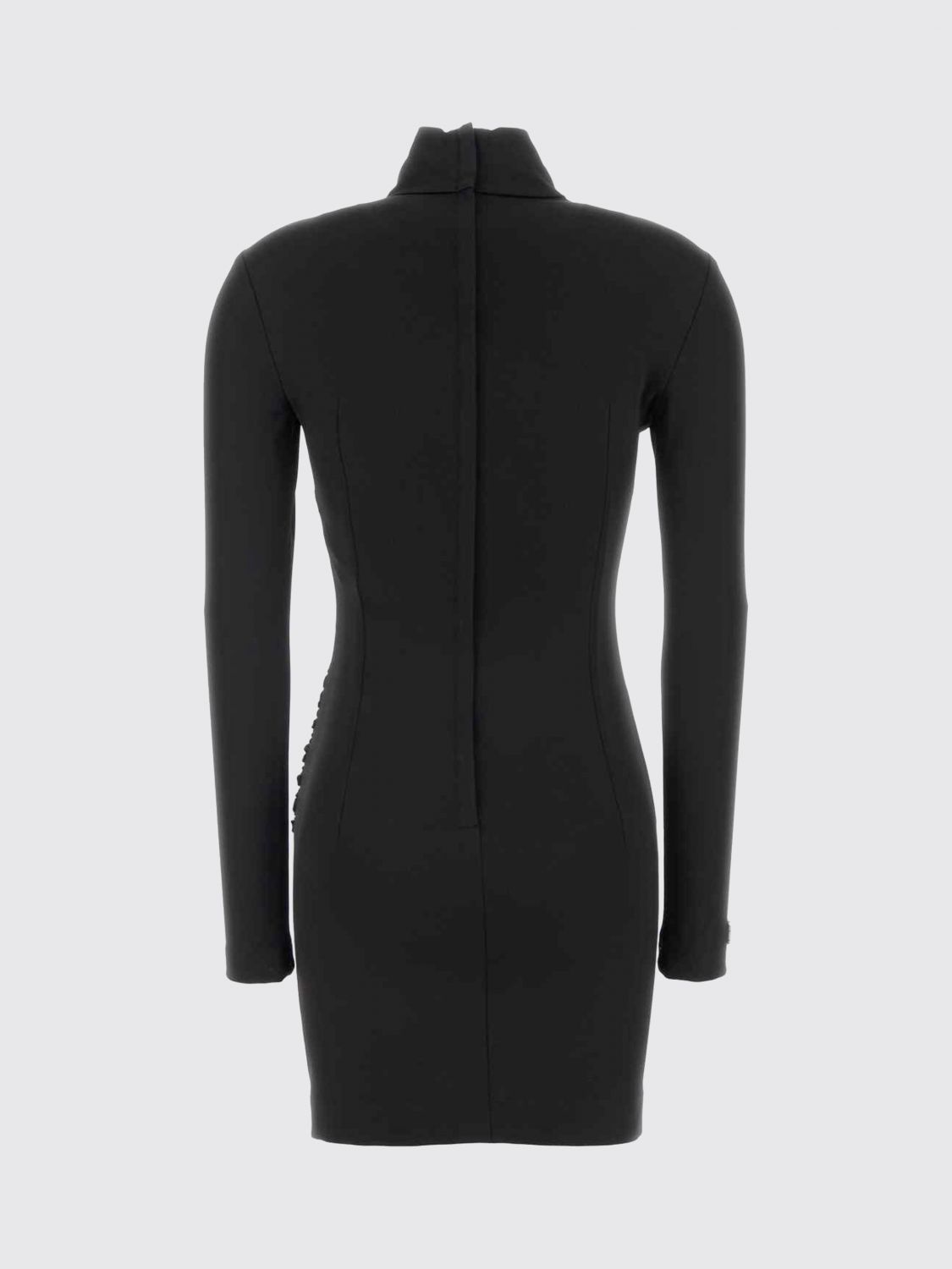 Ruched high-neck minidress - Black