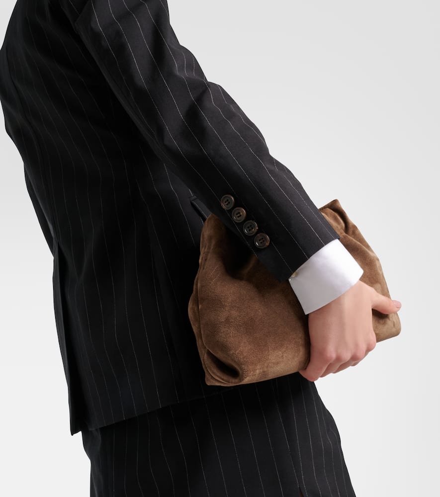Pinstripe wool and cotton blazer