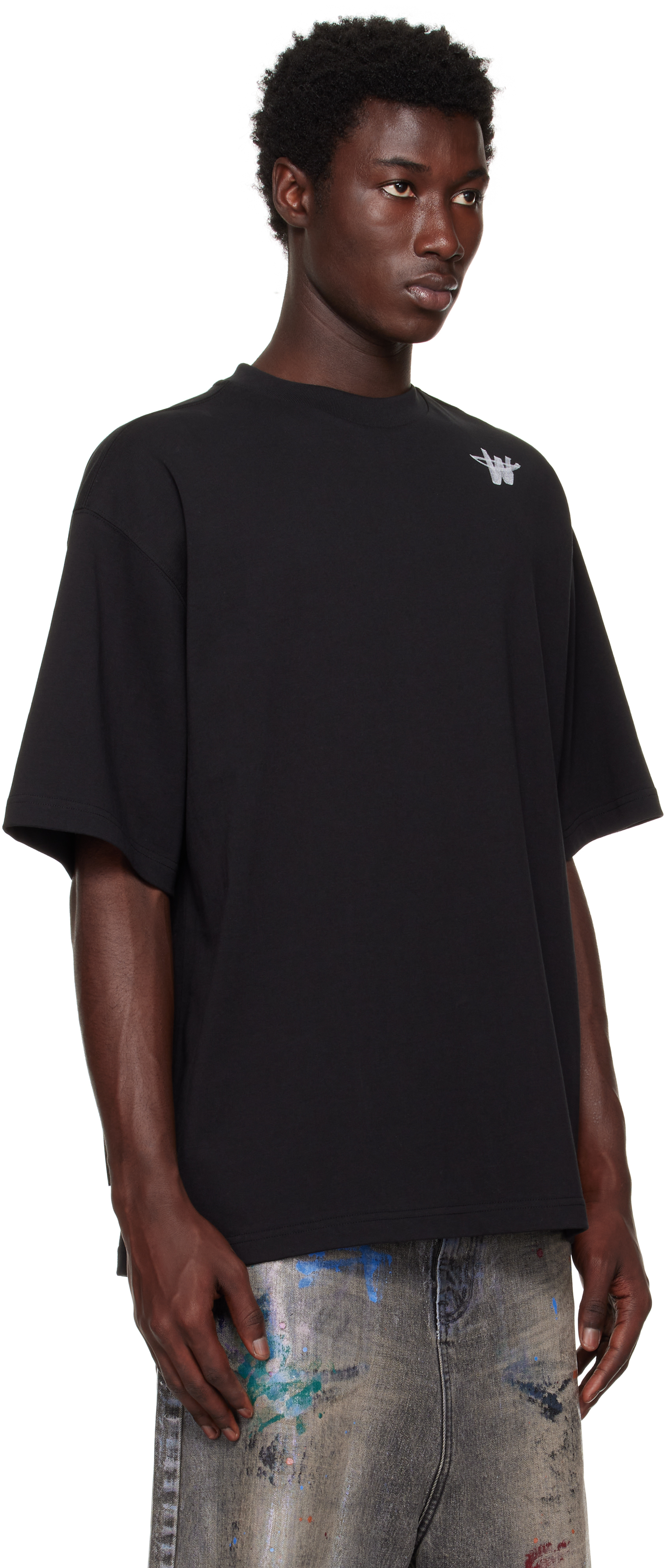 Black 'WD' Logo T-shirt
