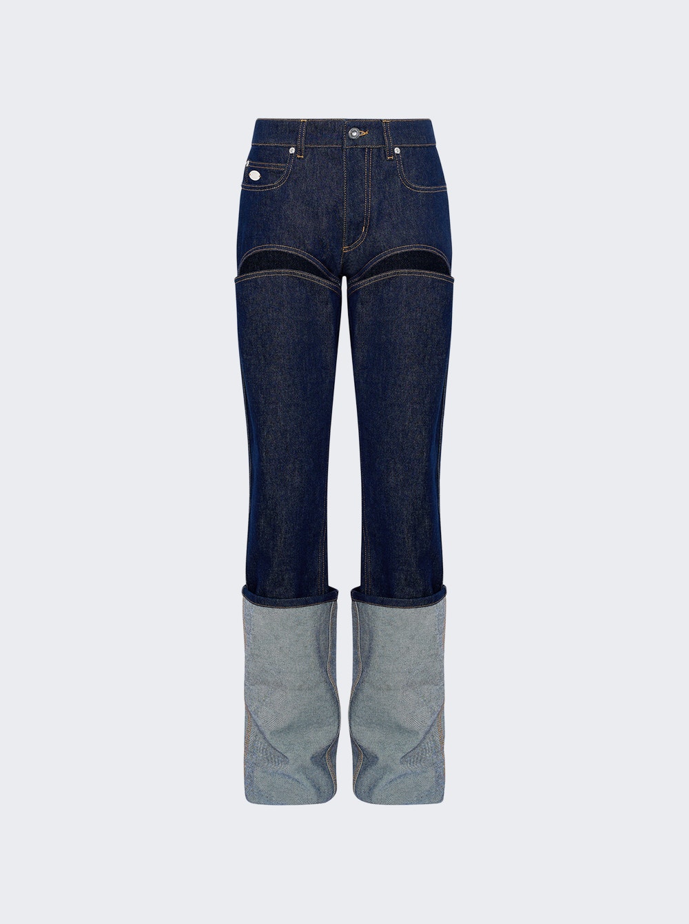 Cutout Cuffed Jeans Indigo