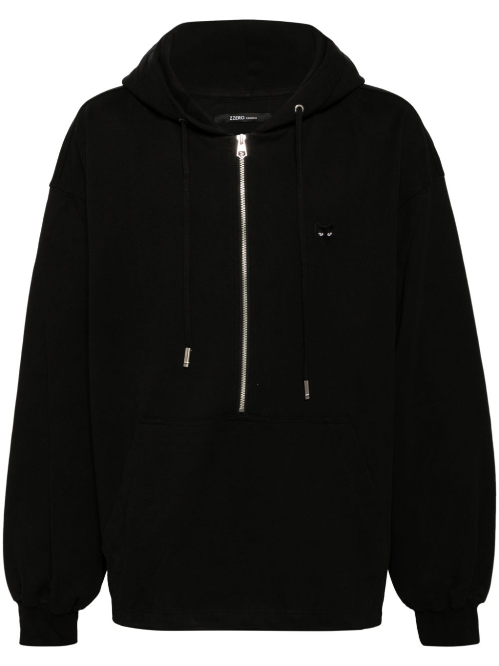 Memorabilia Half Zip Up Hood jacket - Black